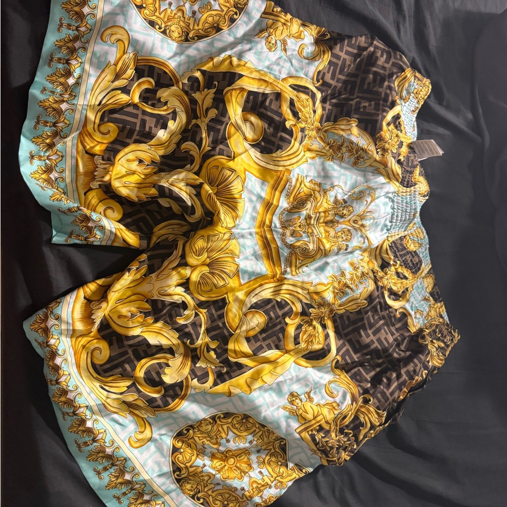versace/fendi barroque shorts silk size 58